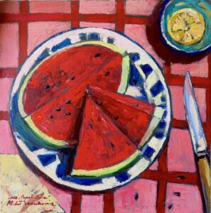 Obraz olejny na płótnie – wykonany szpachlą ( impasto ) „Południe”. 40 x 40 cm. Autor: Michał Szczechowicz